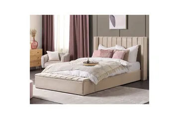 Seng med oppbevaringsbenk Noyers - Beige, 180x200 cm - Møbler - Senger - Senger med oppbevaring