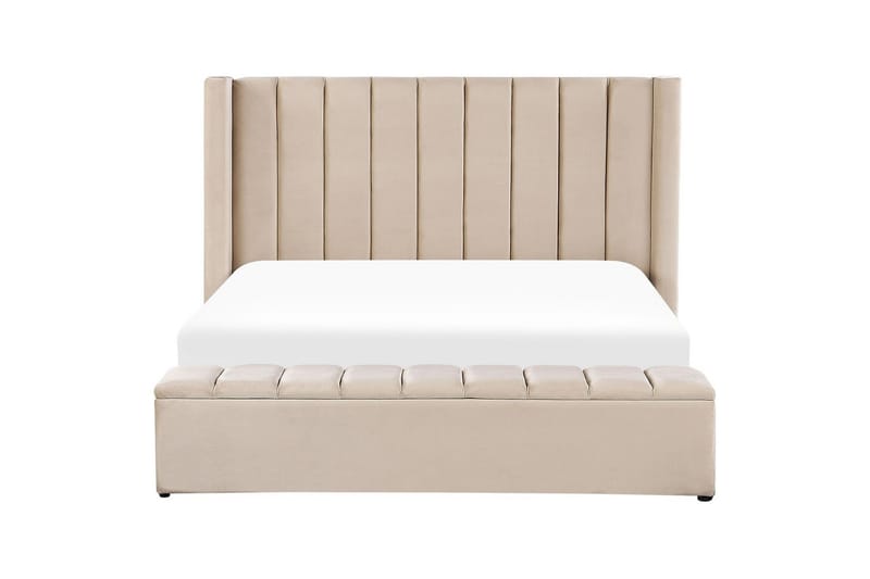 Seng med oppbevaringsbenk Noyers - Beige, 180x200 cm - Møbler - Senger - Senger med oppbevaring