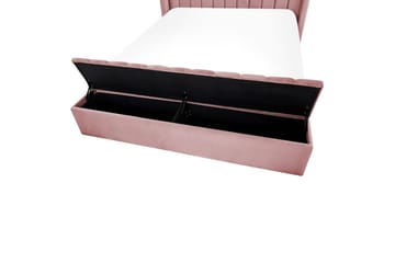 Seng med oppbevaringsbenk Noyers - Rosa, 140x200 cm - Møbler - Senger - Senger med oppbevaring