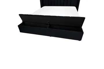 Seng med oppbevaringsbenk Noyers - Svart, 180x200 cm - Møbler - Senger - Senger med oppbevaring