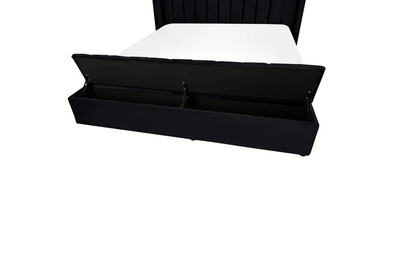 Seng med oppbevaringsbenk Noyers - Svart, 180x200 cm - Møbler - Senger - Senger med oppbevaring