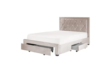 Seng med oppbevaringsskuffer Lievin - Beige, 140x200 cm - Møbler - Senger - Senger med oppbevaring
