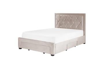Seng med oppbevaringsskuffer Lievin - Beige, 140x200 cm - Møbler - Senger - Senger med oppbevaring