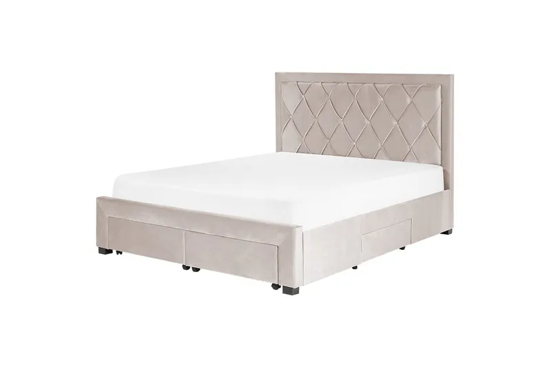 Seng med oppbevaringsskuffer Lievin - Beige, 160x200 cm - Møbler - Senger - Senger med oppbevaring