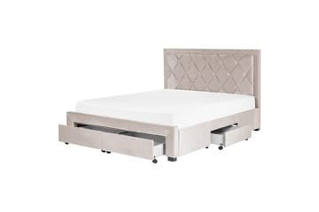 Seng med oppbevaringsskuffer Lievin - Beige, 160x200 cm - Møbler - Senger - Senger med oppbevaring