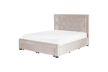 Seng med oppbevaringsskuffer Lievin - Beige, 160x200 cm - Møbler - Senger - Senger med oppbevaring