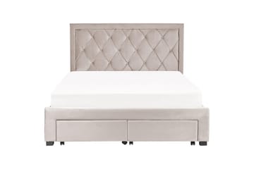 Seng med oppbevaringsskuffer Lievin - Beige, 160x200 cm - Møbler - Senger - Senger med oppbevaring