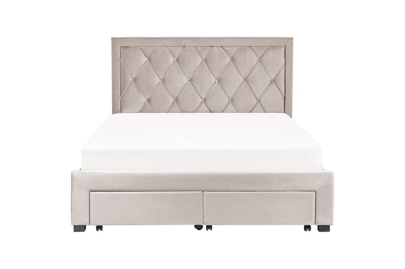 Seng med oppbevaringsskuffer Lievin - Beige, 160x200 cm - Møbler - Senger - Senger med oppbevaring