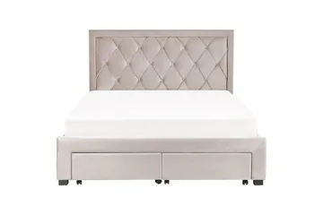 Seng med oppbevaringsskuffer Lievin - Beige, 160x200 cm - Møbler - Senger - Senger med oppbevaring