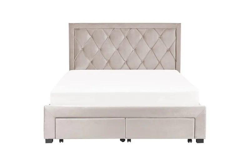 Seng med oppbevaringsskuffer Lievin - Beige, 160x200 cm - Møbler - Senger - Senger med oppbevaring