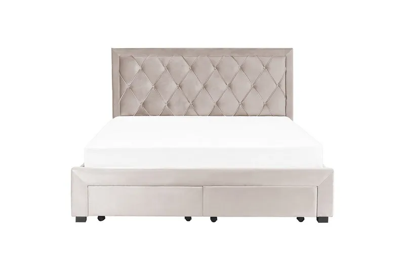 Seng med oppbevaringsskuffer Lievin - Beige, 180x200 cm - Møbler - Senger - Senger med oppbevaring