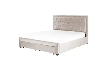 Seng med oppbevaringsskuffer Lievin - Beige, 180x200 cm - Møbler - Senger - Senger med oppbevaring