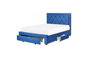 Seng med oppbevaringsskuffer Lievin - Blå, 140x200 cm - Møbler - Senger - Senger med oppbevaring