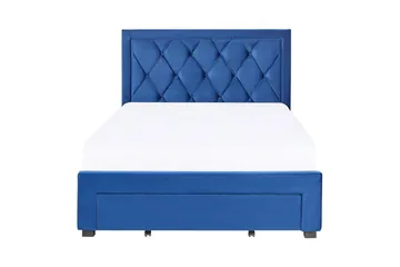 Seng med oppbevaringsskuffer Lievin - Blå, 140x200 cm - Møbler - Senger - Senger med oppbevaring