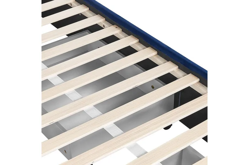 Seng med oppbevaringsskuffer Lievin - Blå, 140x200 cm - Møbler - Senger - Senger med oppbevaring