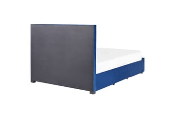 Seng med oppbevaringsskuffer Lievin - Blå, 160x200 cm - Møbler - Senger - Senger med oppbevaring