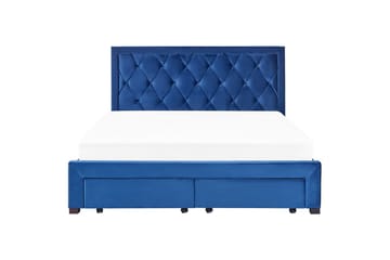 Seng med oppbevaringsskuffer Lievin - Blå, 180x200 cm - Møbler - Senger - Senger med oppbevaring