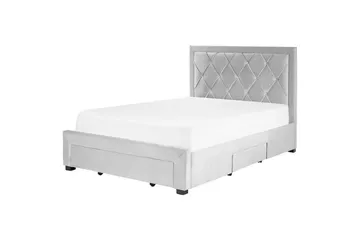 Seng med oppbevaringsskuffer Lievin - Grå, 140x200 cm - Møbler - Senger - Senger med oppbevaring