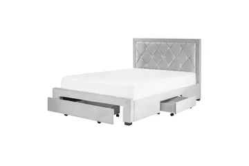 Seng med oppbevaringsskuffer Lievin - Grå, 140x200 cm - Møbler - Senger - Senger med oppbevaring