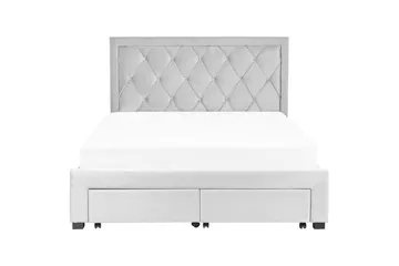 Seng med oppbevaringsskuffer Lievin - Grå, 160x200 cm - Møbler - Senger - Senger med oppbevaring