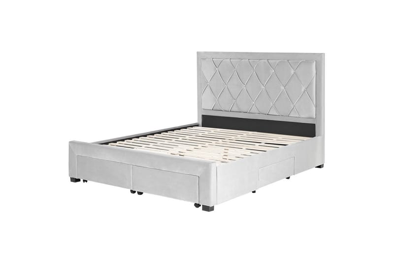 Seng med oppbevaringsskuffer Lievin - Grå, 160x200 cm - Møbler - Senger - Senger med oppbevaring