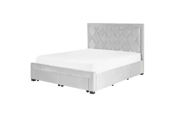 Seng med oppbevaringsskuffer Lievin - Grå, 160x200 cm - Møbler - Senger - Senger med oppbevaring