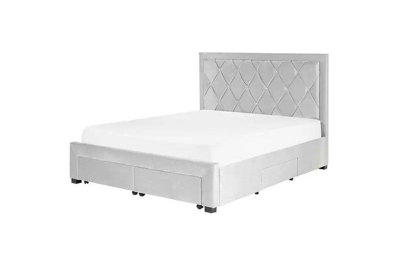 Seng med oppbevaringsskuffer Lievin - Grå, 160x200 cm - Møbler - Senger - Senger med oppbevaring