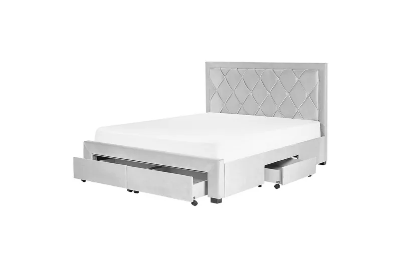 Seng med oppbevaringsskuffer Lievin - Grå, 160x200 cm - Møbler - Senger - Senger med oppbevaring