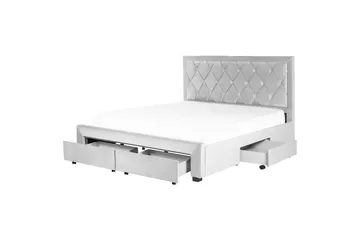 Seng med oppbevaringsskuffer Lievin - Grå, 180x200 cm - Møbler - Senger - Senger med oppbevaring