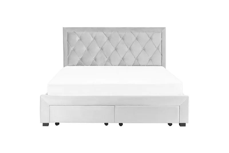 Seng med oppbevaringsskuffer Lievin - Grå, 180x200 cm - Møbler - Senger - Senger med oppbevaring