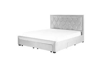 Seng med oppbevaringsskuffer Lievin - Grå, 180x200 cm - Møbler - Senger - Senger med oppbevaring