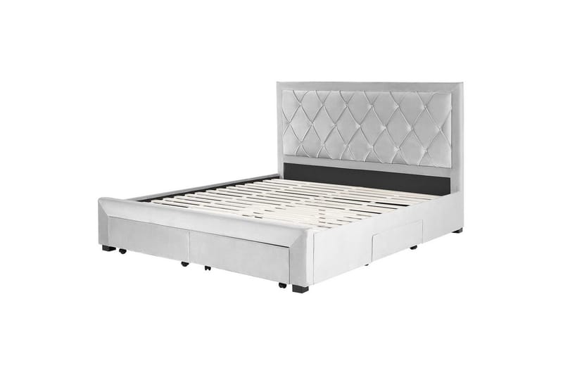 Seng med oppbevaringsskuffer Lievin, Grå, 180x200 cm