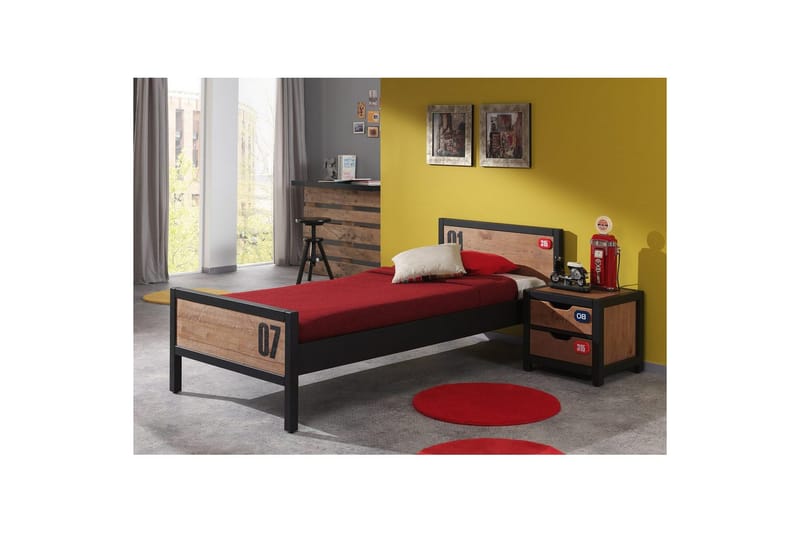 Seng med ribbebunn nattbord Alex - Møbler - Senger - Møbelsett til soverom