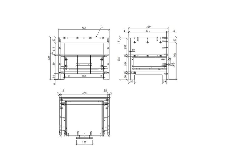 Seng med ribbebunn nattbord to-dørs garderobe Erik - Møbler - Senger - Møbelsett til soverom