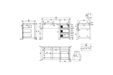 Seng med skuff Nattbord Skrivebord Garderobeskap Bokhylle Alex 2-dørs - 2-dørs - Møbler - Senger - Møbelsett til soverom
