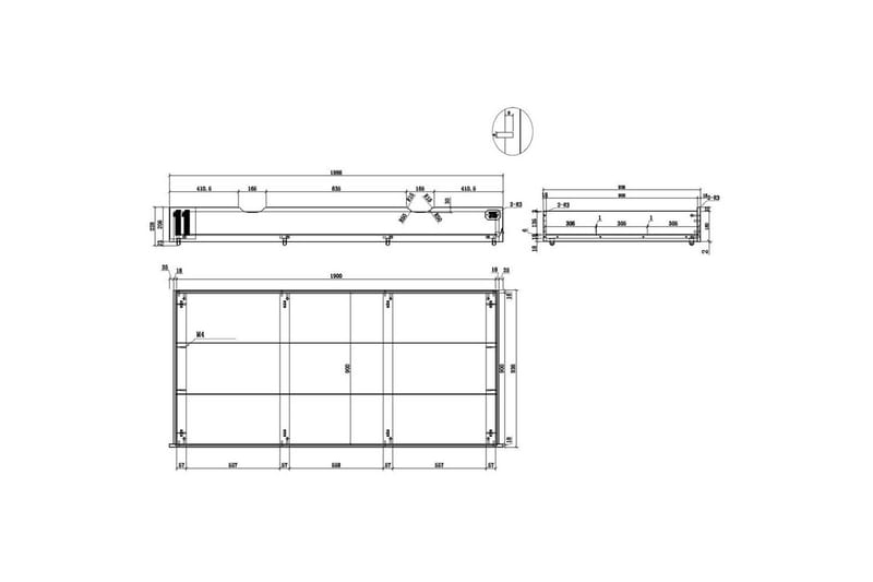 Seng med skuff Nattbord Skrivebord Garderobeskap Bokhylle Alex 3-dører - 3-dører - Møbler - Senger - Møbelsett til soverom