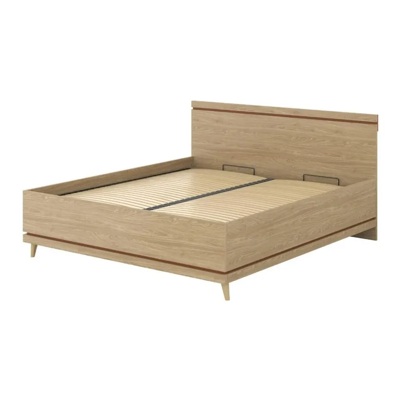 Seng Scandi hev-opp oppbevaring, 180 cm, Oljet eik