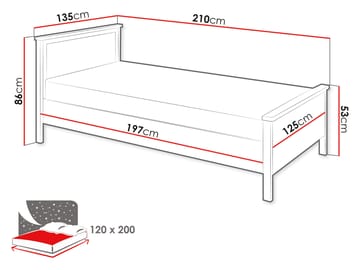 seng Story Beige, eik - Beige, eik - Møbler - Senger - Enkeltsenger