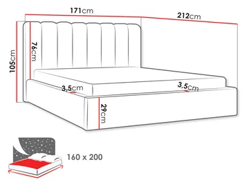 seng Polstret seng NOX st.drew Margo 227.09 160x200 cm - Møbler - Senger - Sengeramme & sengestamme