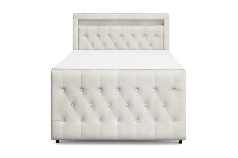Sengepakke Celio Light 120x200 med Oppbevaring LED-belysning - Beige - Møbler - Senger - Kontinentalsenger