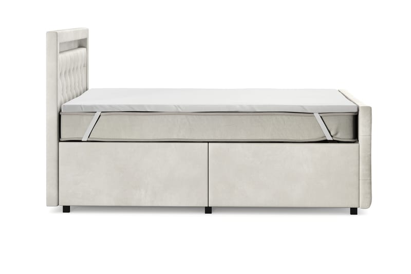 Sengepakke Celio Light 120x200 med Oppbevaring LED-belysning - Beige - Møbler - Senger - Kontinentalsenger