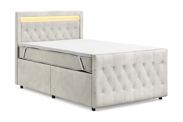 Sengepakke Celio Light 120x200 med Oppbevaring LED-belysning - Beige - Møbler - Senger - Kontinentalsenger