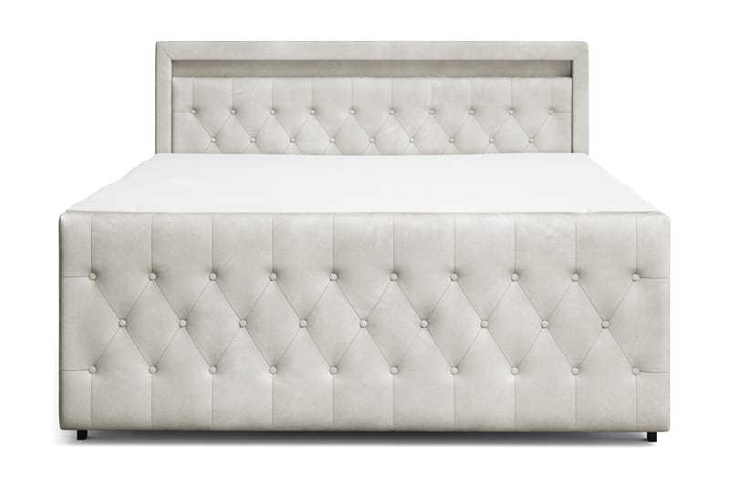 Sengepakke Celio Light 180x200 med Oppbevaring LED-belysning - Beige - Møbler - Senger - Kontinentalsenger