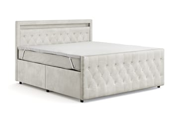 Sengepakke Celio Light 180x200 med Oppbevaring LED-belysning - Beige - Møbler - Senger - Kontinentalsenger