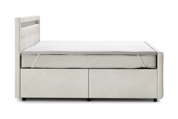 Sengepakke Celio Light 180x200 med Oppbevaring LED-belysning - Beige - Møbler - Senger - Kontinentalsenger