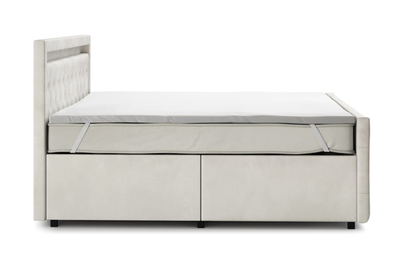 Sengepakke Celio Light 180x200 med Oppbevaring LED-belysning - Beige - Møbler - Senger - Kontinentalsenger