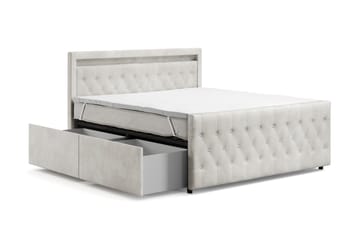 Sengepakke Celio Light 180x200 med Oppbevaring LED-belysning - Beige - Møbler - Senger - Kontinentalsenger