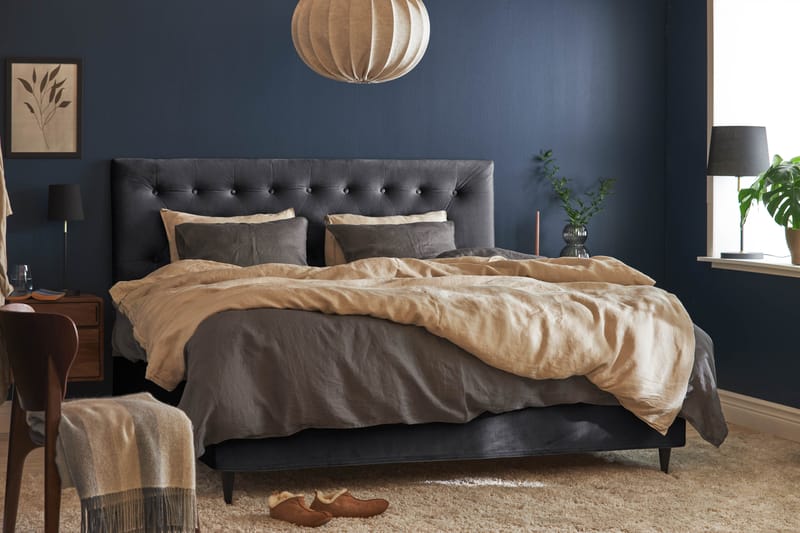 Sengepakke Chilla Pluss Kontinentalseng 180x200 cm - Mørkegrå - Komplett sengepakke - Kontinentalsenger - Dobbeltsenger