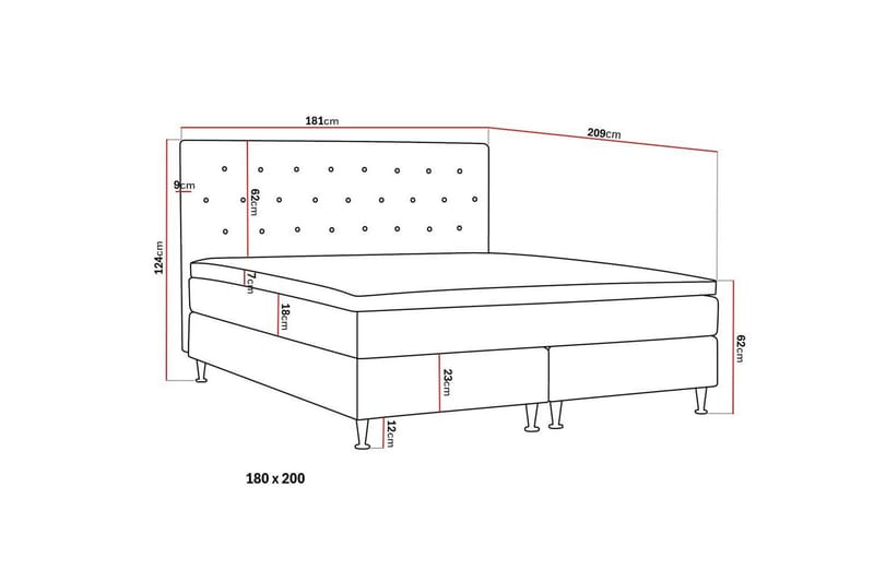 Sengepakke Hilton Plus 180x200 cm - Lys beige - Møbler - Senger - Kontinentalsenger