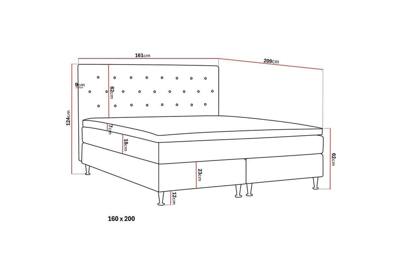 Sengepakke Hilton Plus 160x200 cm - Lys beige - Møbler - Senger - Kontinentalsenger